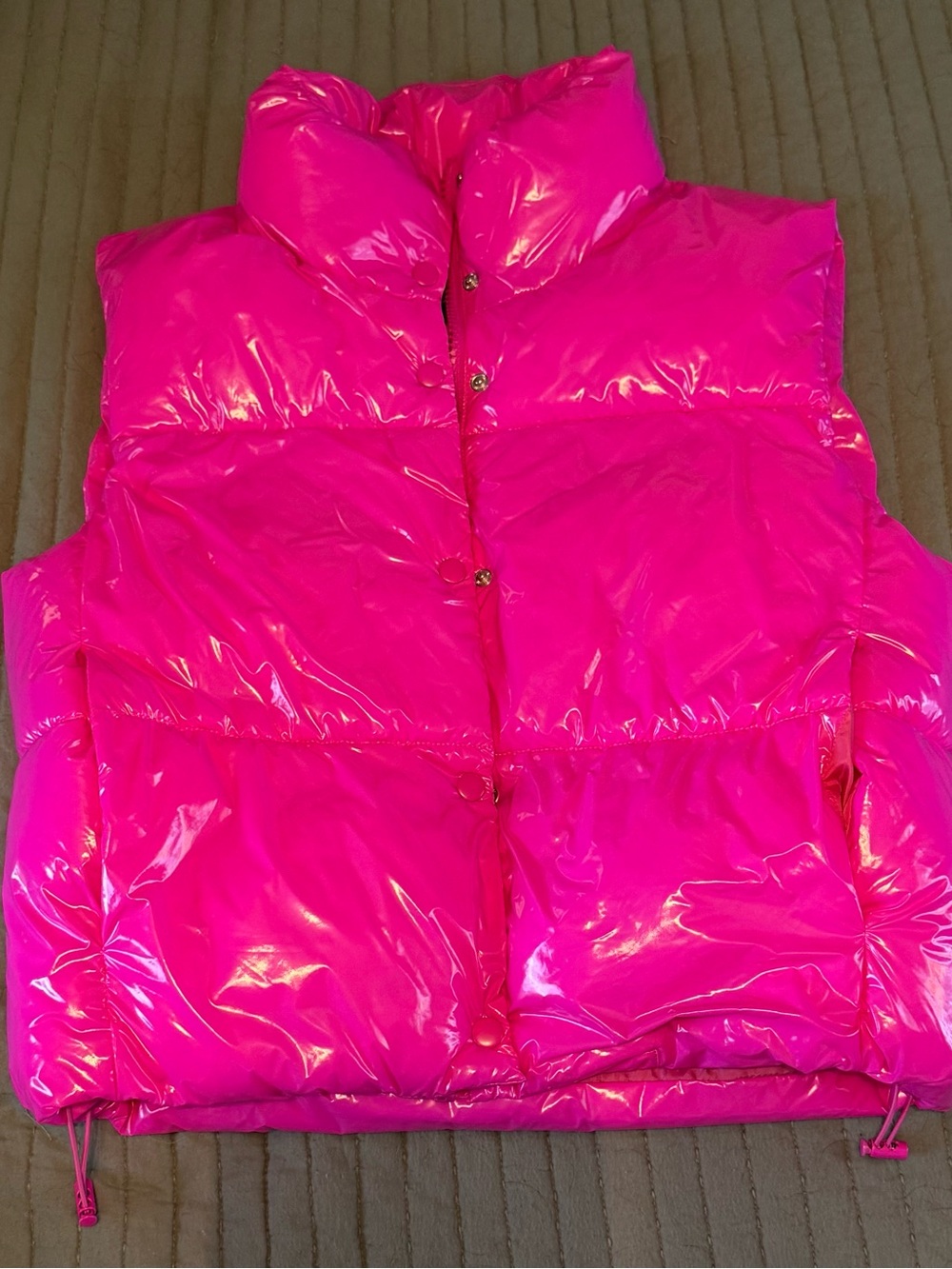 Glossy Hot Pink Puffer Vest